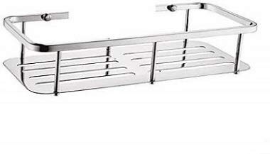 Tagve Stainless Steel Wall Mount Rectangle Bathroom Shelf Rack Shower Caddy Basket Polished Finish (14 Inch)