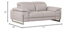 HomeRoots Light Gray 31' Tasteful Light Grey Leather Loveseat