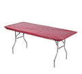 Kwik-Covers 8 ' Rectangle Plastic Table Covers 30 ' X 96 ', Bundle Of 5 (Maroon)