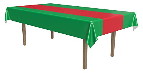 Red & Green Tablecover Party Accessory (1 count) (1/Pkg)