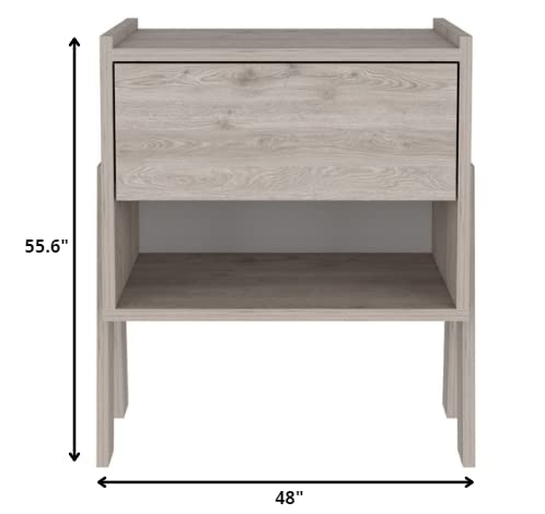 HomeRoots Sleek and Trendy Light Grey Bedroom Nightstand