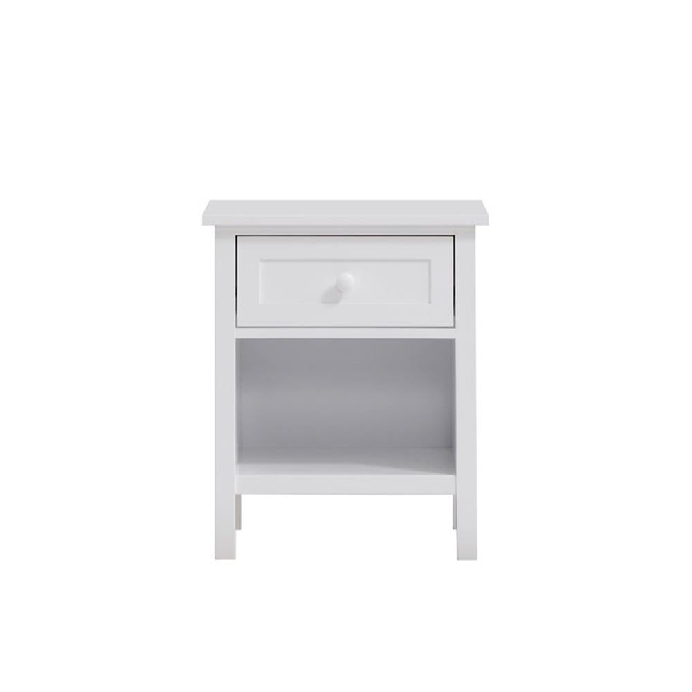 Acme Iolanda 1-Drawer Wooden Nightstand with Compartment in White
