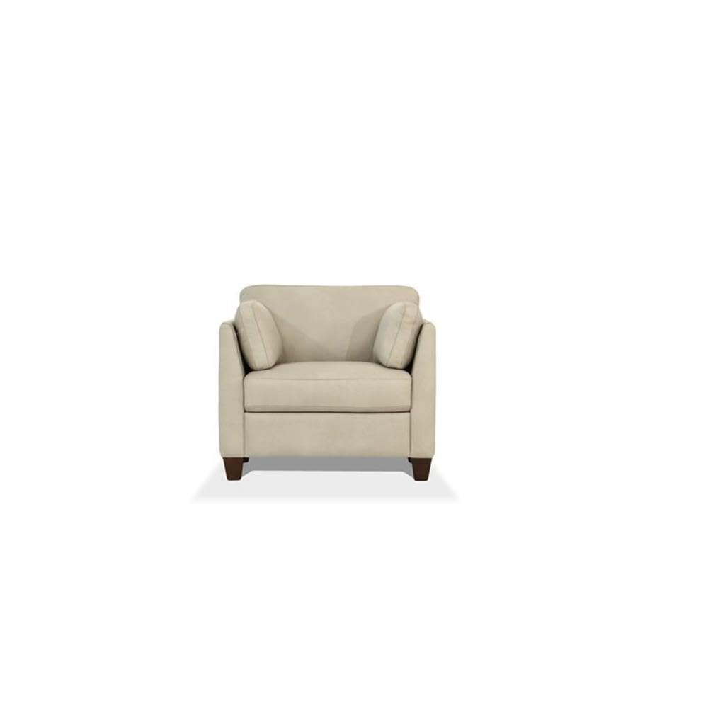 Acme Matias Leather Accent Chair in Dusty White