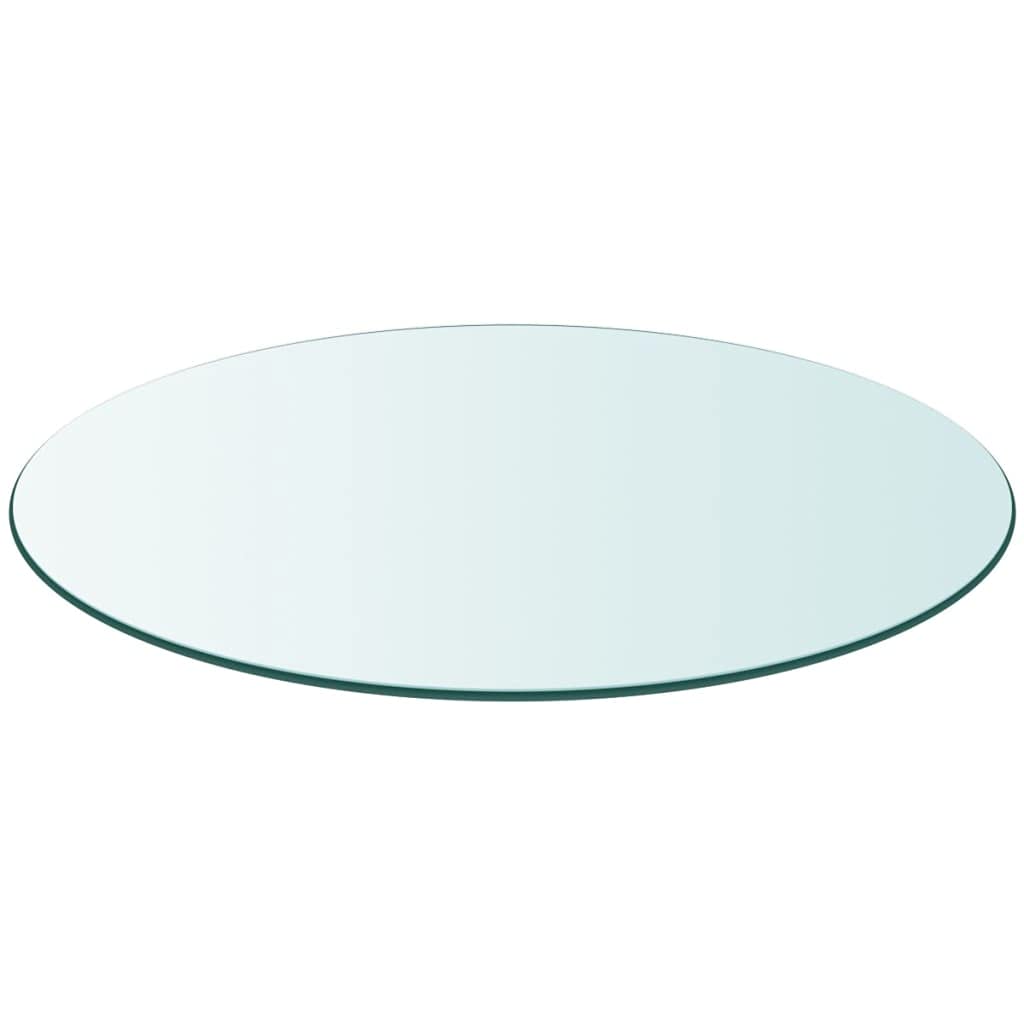 Table Top Glass Round 19.7" Clear Tempered Replacement Protection Cover