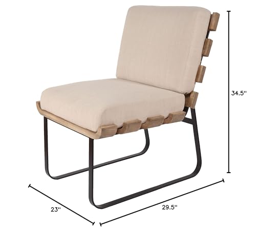 AFD Home Farmhouse Slatted Iron Chair