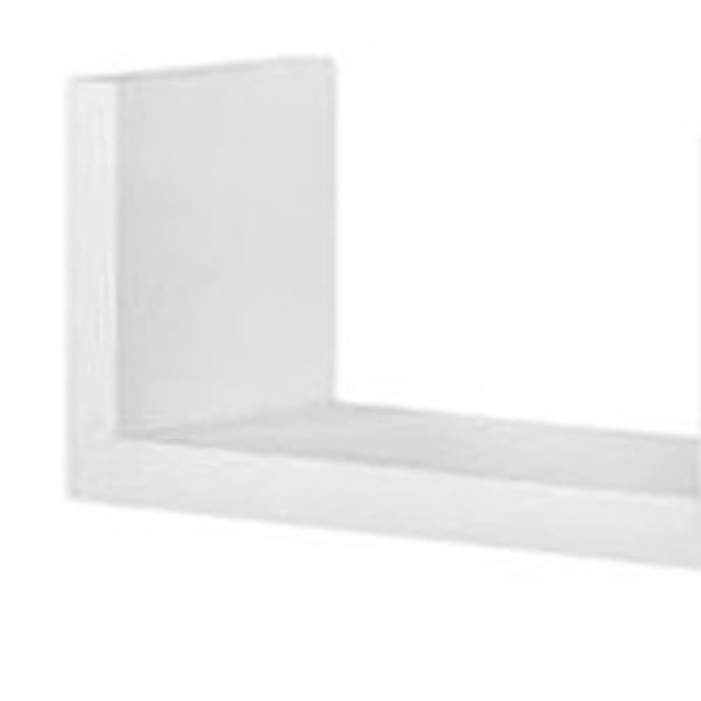 HomeRoots 399286 24 in. Two Shelves Solid Wood Wall Mounted Shelving Unit White