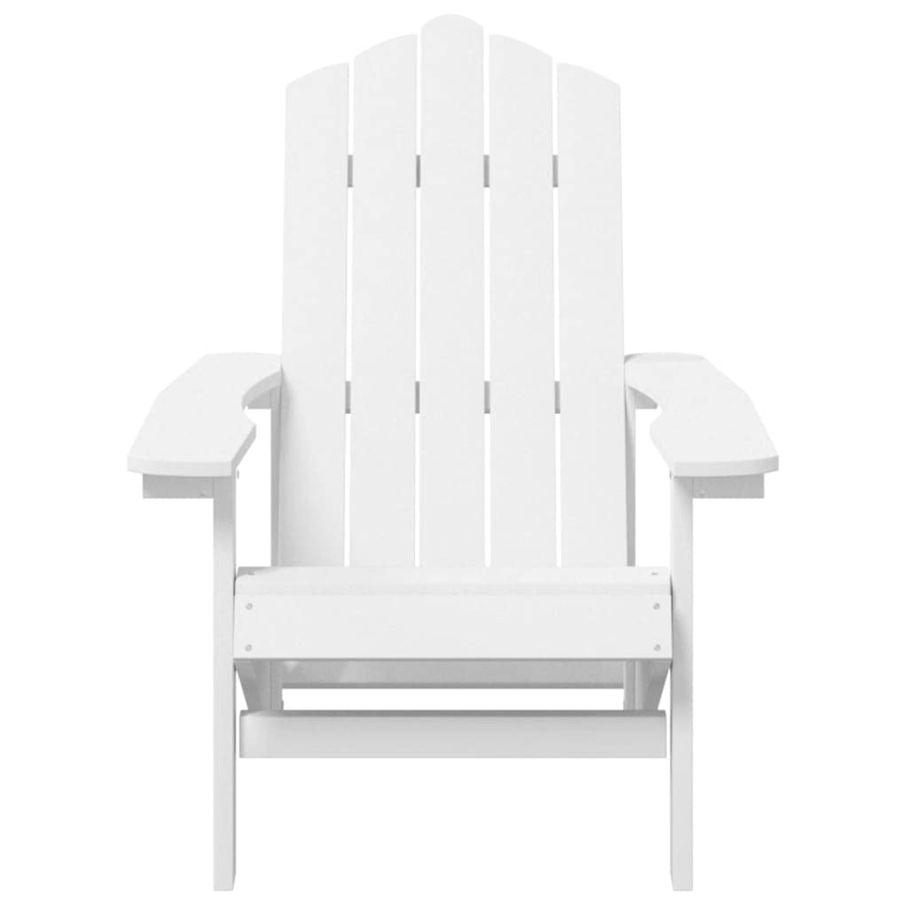 vidaXL Weather-Resistant Adirondack Patio Chair - Durable HDPE White Garden Armchair with Steel Frame, Easy to Maintain, Comfortable Design, Suitable for All Weather Conditions