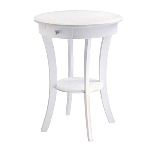 Ergode Deluxe Wood Sasha Accent Table | Sleek Curved Design | Ample Storage | Black Finish | Multiple Finishes Available | Assembly Hardware Included | 20" W x 20" D x 27" H (10727-VV)