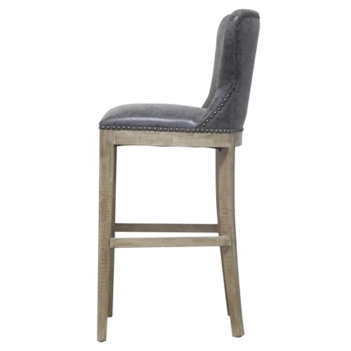 New Pacific Direct Dorsey Bar Bar & Counter Stools, Nubuck Charcoal