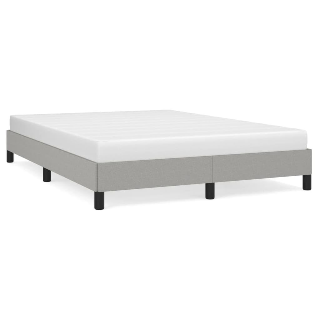 vidaXL Full-Size Fabric Bed Frame in Light Gray | Stylish Modern Bedroom Furniture | Durably Constructed and Comfort Optimized