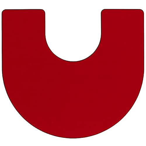 Flash Furniture Wren Mobile 60''W x 66''L Horseshoe Red Thermal Laminate Activity Table - Standard Height Adjustable Legs