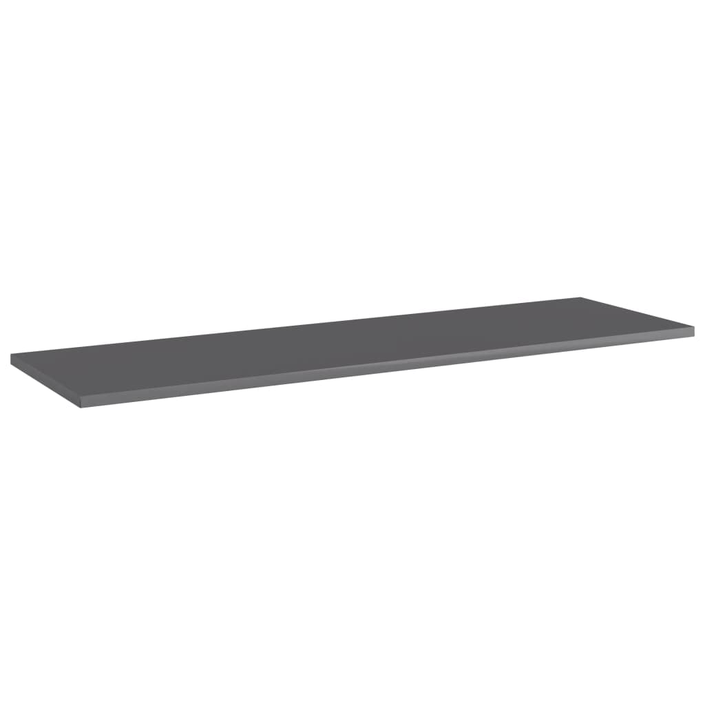 vidaXL High Gloss Gray Engineered Wood Bookshelf Boards, Sleek Design, Easy to Clean, Ideal for Extra Storage, Set of 8