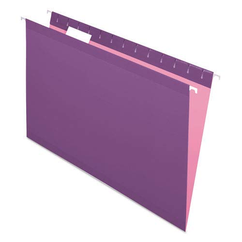 Reinforced Hanging Folders, 1/5 Tab, Legal, Violet, 25/Box