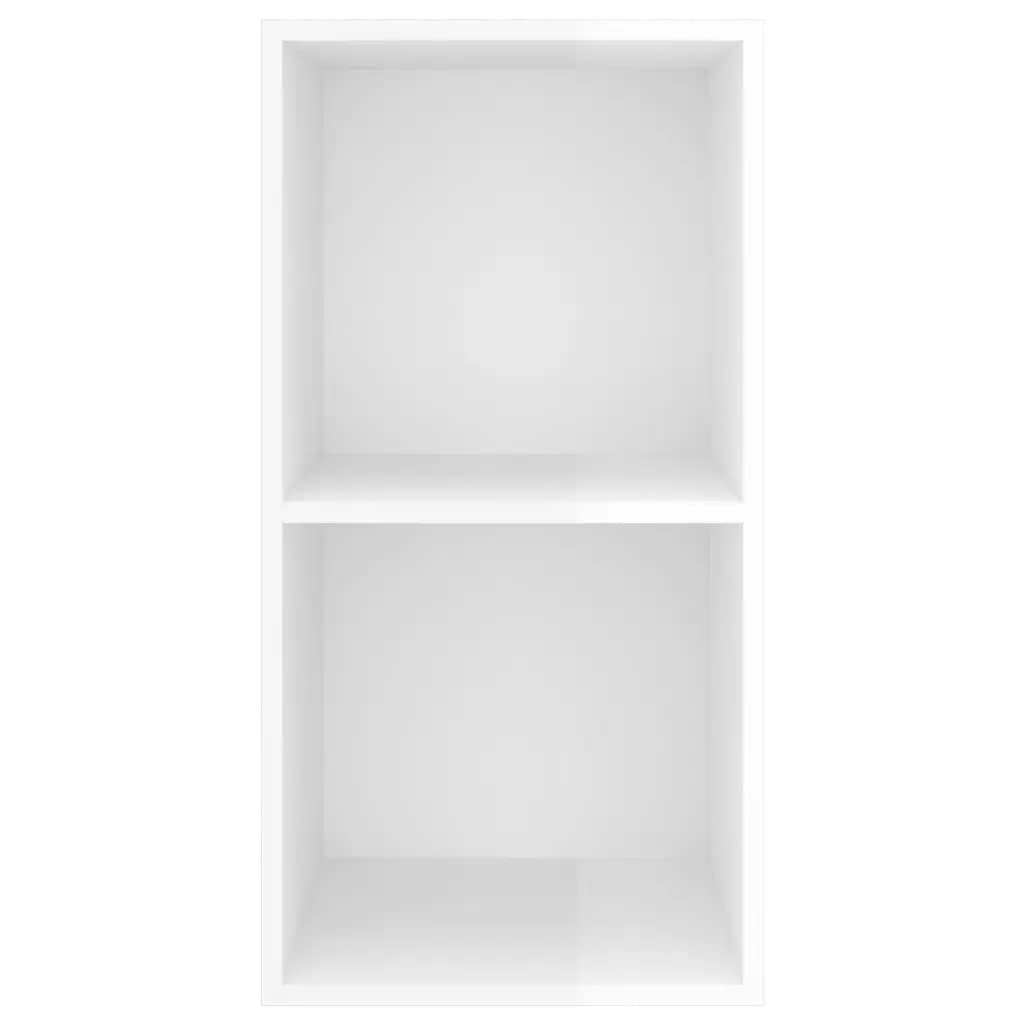 vidaXL Wall-mounted TV Cabinet High Gloss White 14.6&quot;x14.6&quot;x28.3&quot; Chipboard