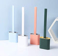 COSKIRA Toilet Brush, Silicone Toilet Bowl Brush and Holder for Bathroom, Wall Mounted Cleaning Flex Toilet Scrubber Flexible Br