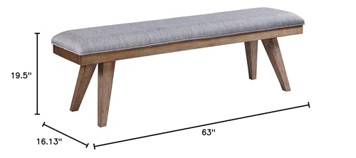 Intercon Oslo Bench with Cushion and 4 Legs, Weathered Chestnut