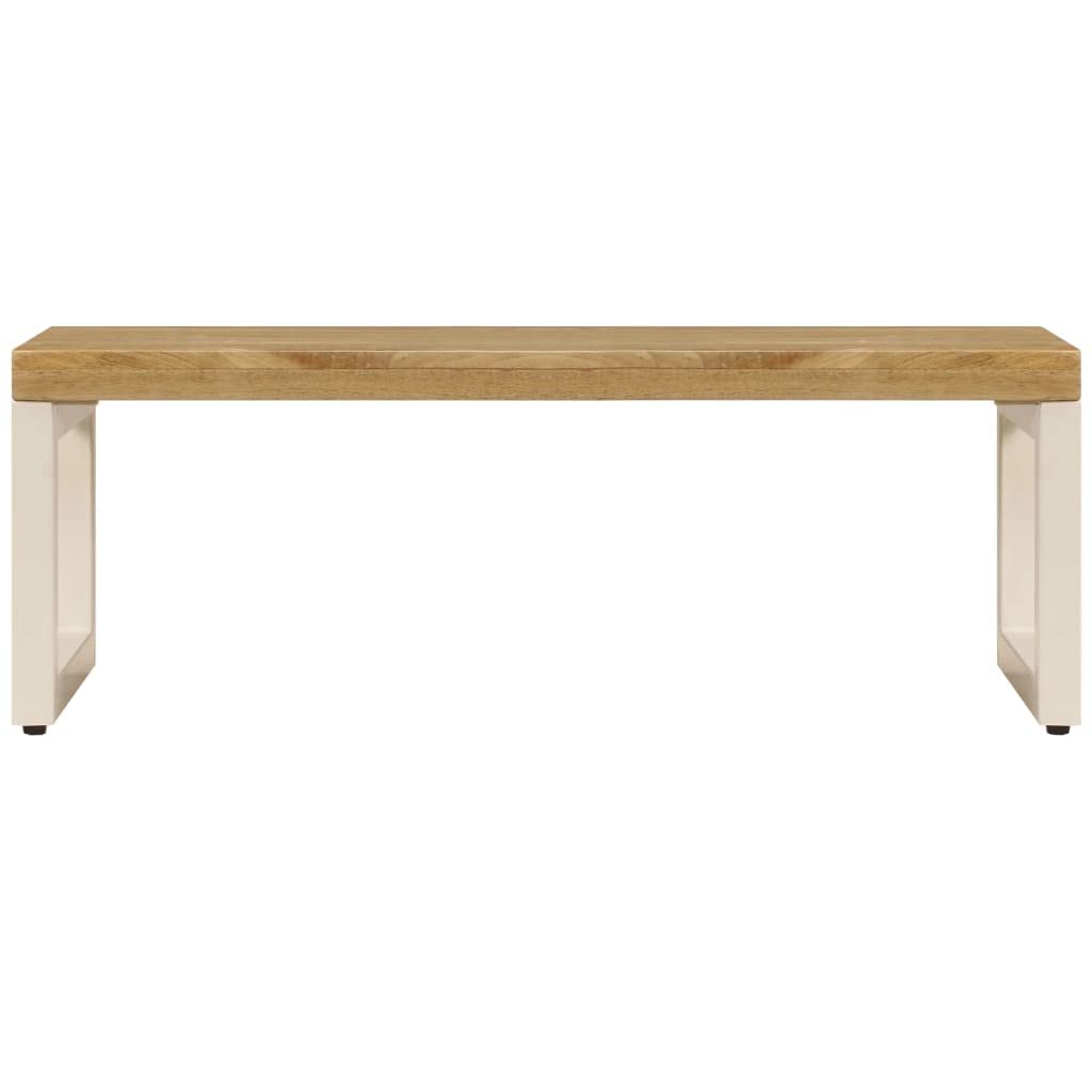 vidaXL Industrial Style Coffee Table with Practical Use – Versatile Dining Table/Office Desk - Solid Mango Wood and Steel Construction, Unique Wood Grains and Colors, Easy Assembly