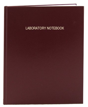 Bookfactory Lab Notebook - 168 Pages (.25' Grid Format), 8' X 10', Burgundy Cover, Section Sewn Hardbound Laboratory Notebook