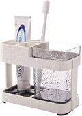 Wagmine Toothbrush Toothpaste Stand Holder Bathroom Storage Organizer,Plastic