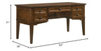 Intercon San Mateo Home Office 62" Wide Half Ped Executive Desk with 4 Legs, Tuscan