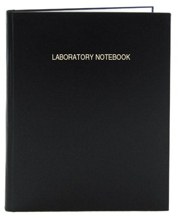 Bookfactory Lab Notebook - 312 Pages (.25' Grid Format), 8 7/8' X 11 1/4', Black Cover, Section Sewn Hardbound Laboratory Not