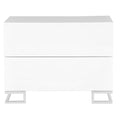 Pangea Home Harper Gloss Lacquer & Polished Steel Metal Night Stand In White