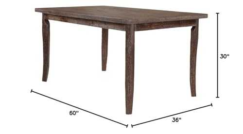 Best Master Furniture Mindy Transitional Solid Wood Dining Table In Antique Natural Oak