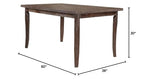 Best Master Furniture Mindy Transitional Solid Wood Dining Table In Antique Natural Oak