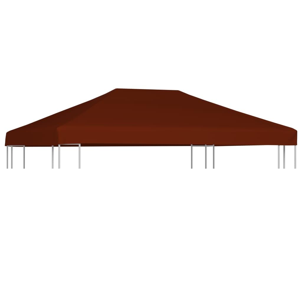 Vidaxl 9.8'X13.1' Waterproof Gazebo Top Cover In Burgundy- Polyester Fabric With Pvc Coating, Easy Installation, Sun And Rain Protection