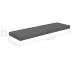 vidaXL Floating Wall Shelves 4 pcs High Gloss Gray 31.5"x9.3"x1.5" MDF