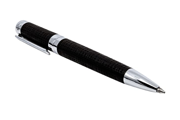 Arcis Radial Black Ballpoint Pen, Black And Silver Executive Pen - Luxurious Journaling Pens With Clip For Writing, Note Taking