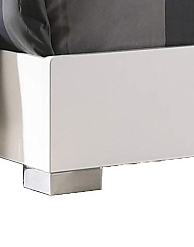 Best Quality Furniture Eastern King Bed Only, High Gloss White