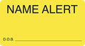Tabbies Attention Labels - Name Alert D.O.B._, Fluorescent Chartreuse, Alerts Medical Healthcare Information, 3-1/4'W X 1-3/4'