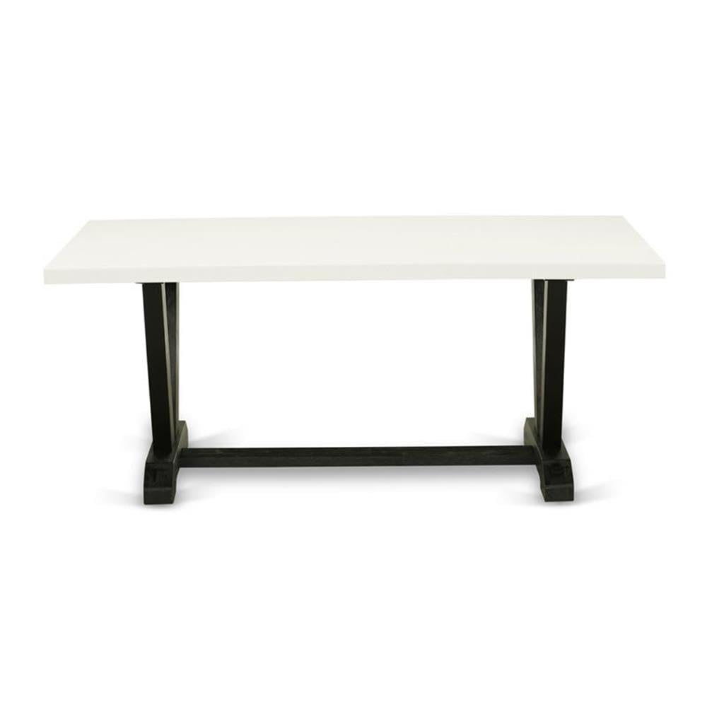 East West Furniture Vt627 V-Style Modern Dining Table - A Rectangle Kitchen Table Top With Stylish Legs, 40X72 Inch, Multi-Color