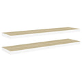 vidaXL Floating Wall Shelves 2 pcs Oak and White 39.4"x9.3"x1.5" MDF
