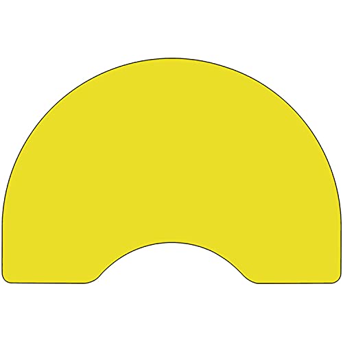 Flash Furniture Wren 48''W x 72''L Kidney Yellow HP Laminate Activity Table - Standard Height Adjustable Legs