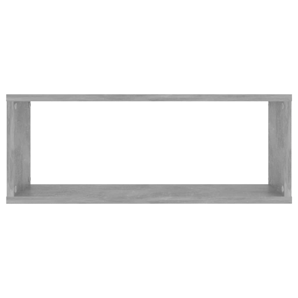 vidaXL Wall Cube Shelves 2 pcs Concrete Gray 23.6&quot;x5.9&quot;x9.1&quot; Engineered Wood