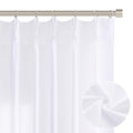 White Pinch Pleated Semi Sheer Curtains 96 Inches Long For Bedroom Living Room Modern Farmhouse Neutral Decor Back Tab Privacy Boho Pleat Semi Sheer White Linen Textured Curtain 2 Panels 96 Length