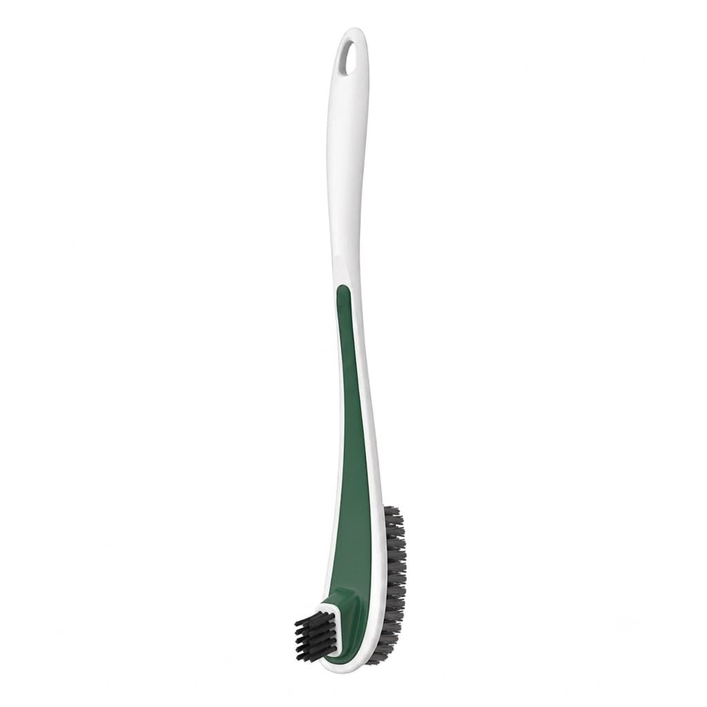 Toilet Cleaning Brush, Dual Head Bathroom Cleaning Brush with Long Handle for Toilet Seat Hinges, Window Tracks, Door Grooves, T