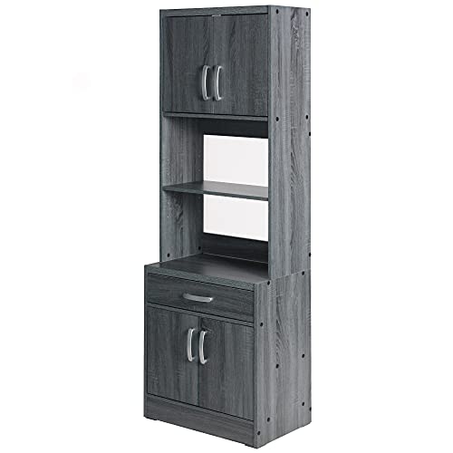 Shelby Tall Wooden Kitchen Pantry (Grey)