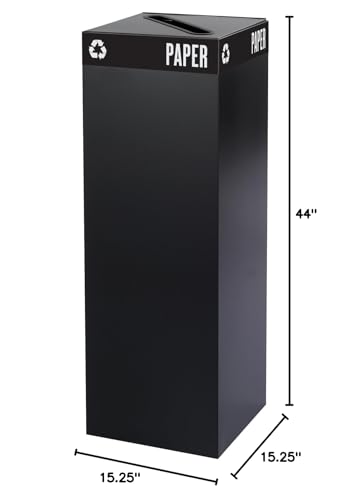 Safco Products 2984BL Public Square Recycling Receptacle Base, 42-Gallon (Top sold separately), Black
