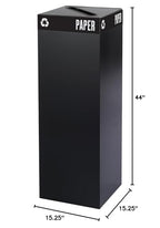 Safco Products 2984BL Public Square Recycling Receptacle Base, 42-Gallon (Top sold separately), Black