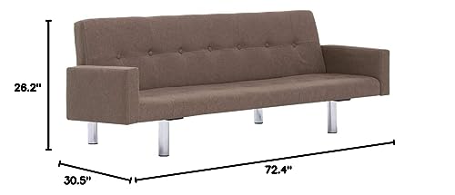 Vidaxl Sofa Bed With Armrest Adjustable Reclining Modern Home Living Room Couch Daybed Chaise Lounge Furniture Brown Fabric