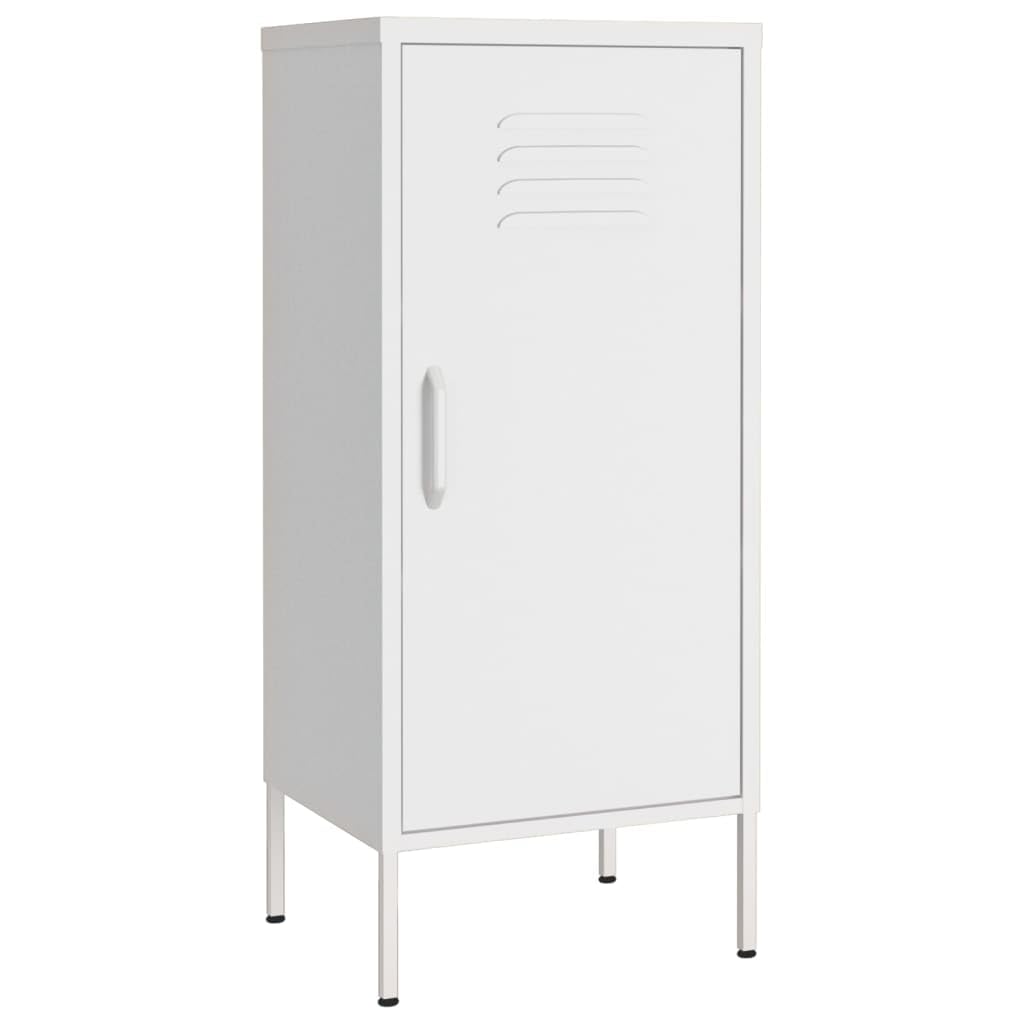 vidaXL White Storage Cabinet 16.7&quot;x13.8&quot;x40&quot; - Multi-Purpose Steel Construction, Easy Assembly, 2 Adjustable Shelves, Strong and Stable