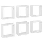 vidaXL Wall Cube Shelves 6 pcs High Gloss White 11.8"x5.9"x11.8"
