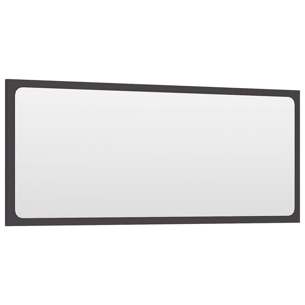 vidaXL Bathroom Mirror Home Hallway Bedroom Laundry Room Washroom Vanity Unit Wall Mirror Furniture Gray 35.4&quot;x0.6&quot;x14.6&quot; Engineered Wood