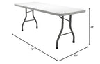 Mayline Event Series Rectangle Table 72"W x 30"D, White Top/Dark Gray Base