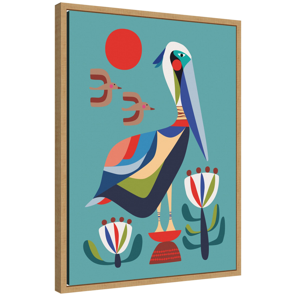 Pelican Garden by Rachel Lee Framed Canvas Wall Art Print