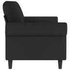 vidaXL Velvet 3-Seater Sofa - Modern Design with Metal Frame, Thickly Padded Seat and Armrest, Comfortable Back Pillows - Black