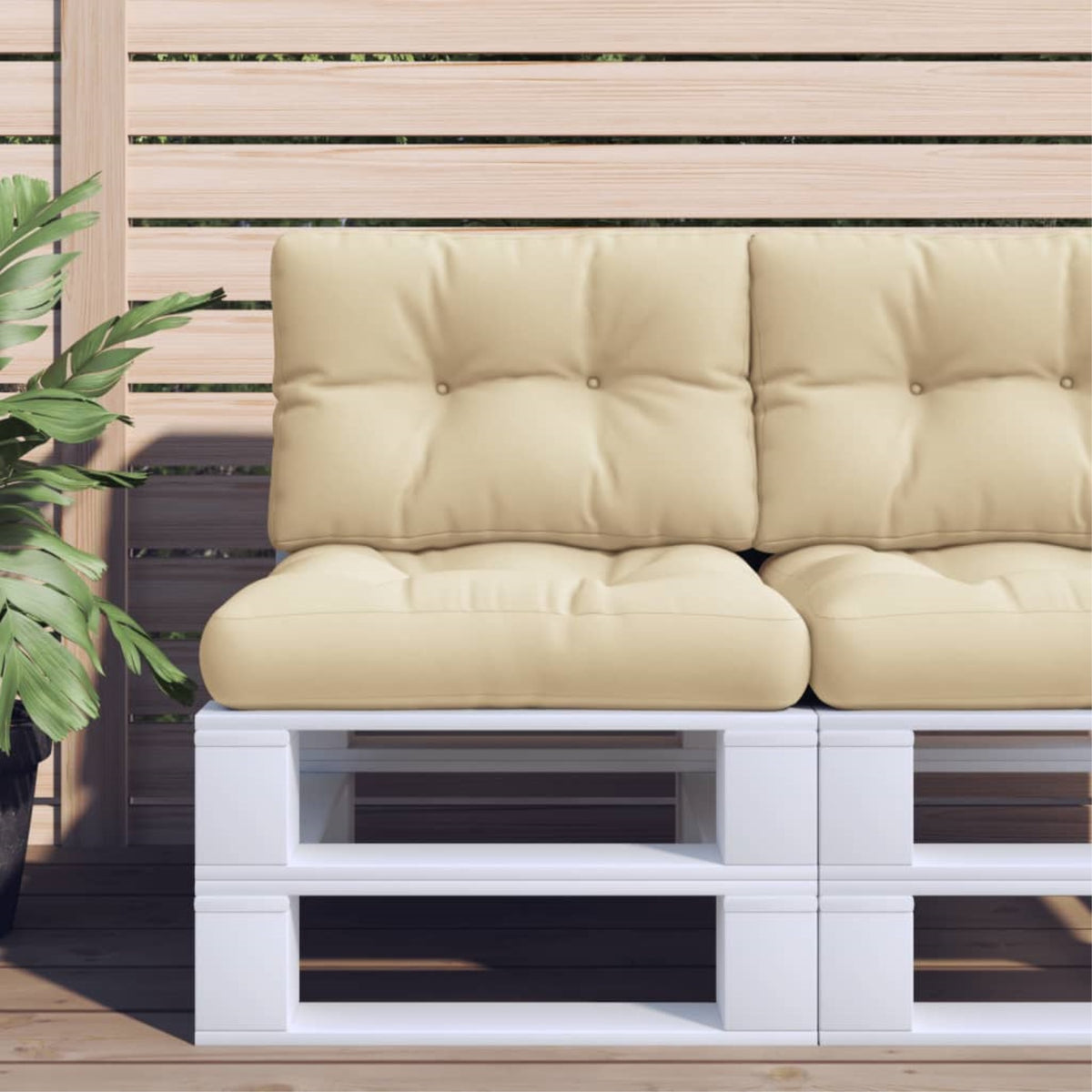 vidaXL Pallet Cushion Beige 23.6''x15.7''x4.7'' Fabric